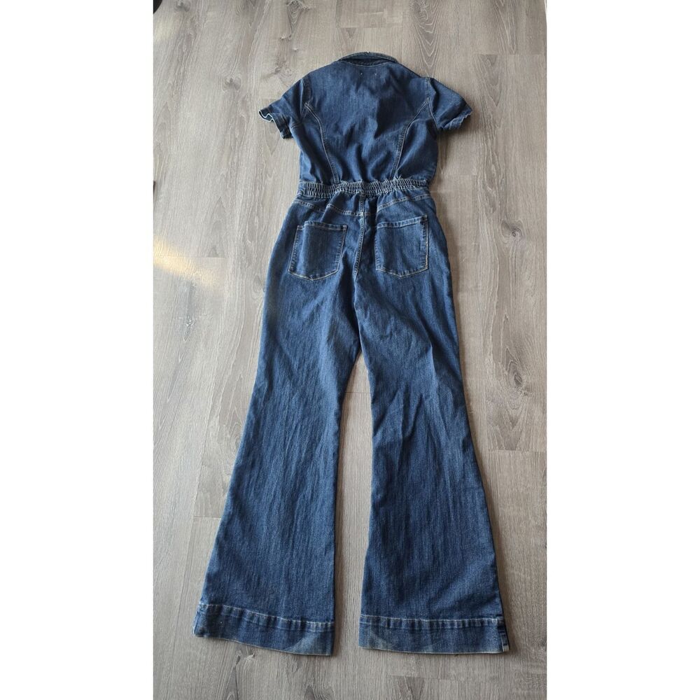 Jessica Simpson Denim Jumper Wide Leg Short Sleeve Stretch Blue Size 13 Tall - Picture 11 of 12
